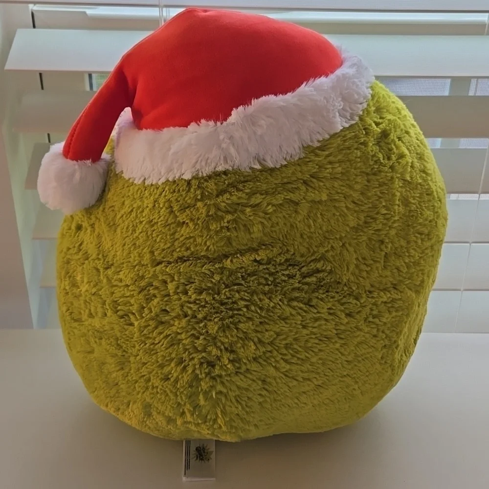 Green Grinch Squishmallow with Santa Hat